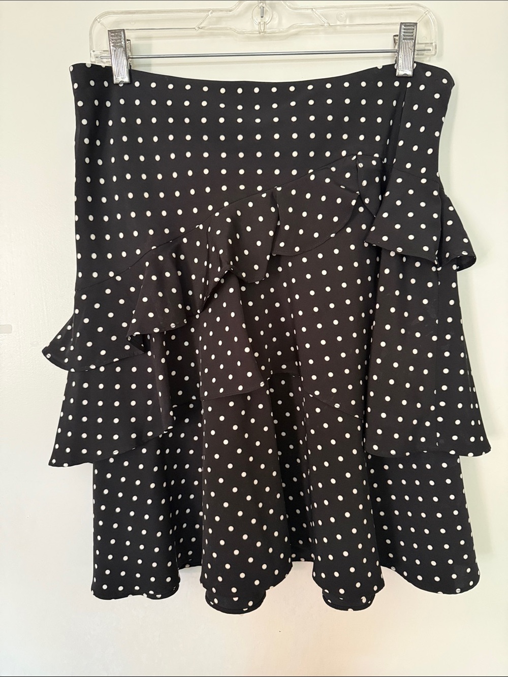Ralph Lauren Black Polka Dot Ruffle Skirt